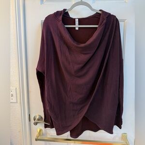 Athleta Dark Purple Cowl Neck Sweater